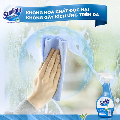 Combo 2 Nước Lau Kính Sunlight Siêu Nhanh Phiên bản nâng cấp từ Cif Sạch Không Tỳ Vết Chai 520ml