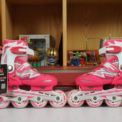 Tặng Bảo Hộ Tay Chân HOẶC Túi] Giày Patin Trẻ Em Cougar 835L Có Nút Chỉnh Size, Có Phanh Hỗ Trợ Tập