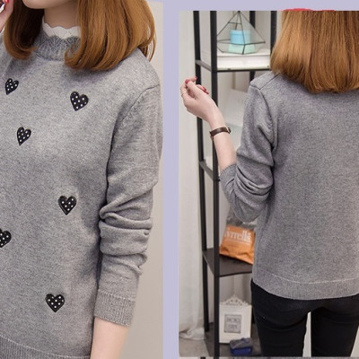 Áo len nữ họa tiết hình trái tim siêu xinh Al52