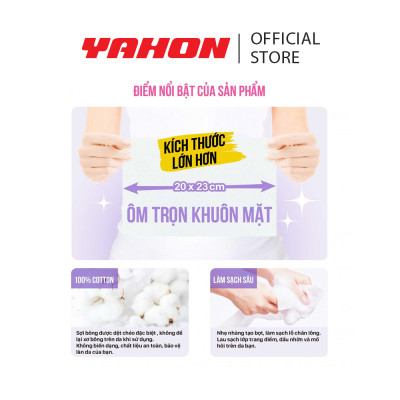 Combo Bao Khăn Khô Lau Mặt Cao Cấp POP-PUF 100% Cotton, 40 Miếng/Bao