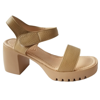 Giày Sandal Cao Gót Da Bò BIGGBEN Cao 8 Phân SDCG138