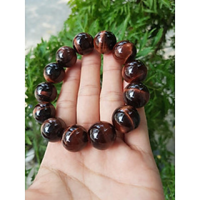 Vòng tay đá mắt hổ nâu đỏ 16 li