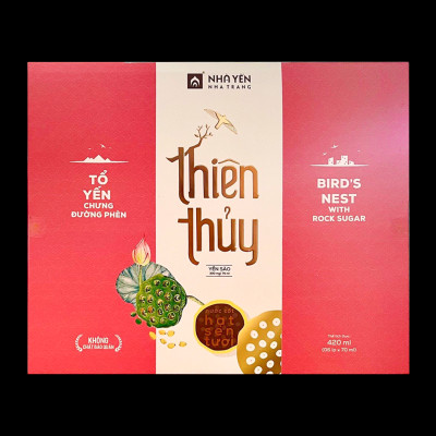 Đặc Sản Khánh Hòa - Nước Yến Sào Thiên Thủy - Vị Hạt Sen - Nhà Yến Nha Trang - Hộp 6 Lọ - Có Đường - Tổ Yến Chưng Sẵn - Nước Yến Chưng Sẵn - Hàng Chính Hãng