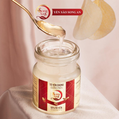 Yến chưng sẵn, Lốc 6 hũ tổ yến chưng đường phèn Song An Food hũ 70ml bổ sung dưỡng chất bồi bổ sức khỏe