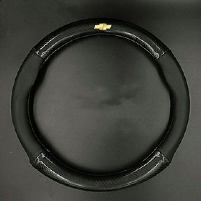Bọc vô lăng sợi carbon logo Chev