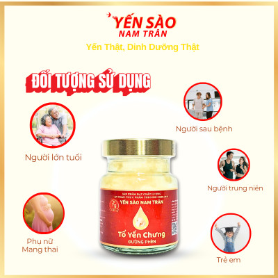 [Set 6 lọ Không hộp] Yến sào chưng Đường Phèn 7 gram Tổ Yến Tươi - Yến Sào Nam Trân, Bồi bổ sức khoẻ. Lọ 70 ml