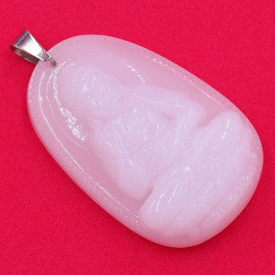 Mặt Phật A Di Đà thạch anh trắng 4.3cm - Phật bản mệnh tuổi Tuất, Hợi