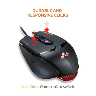 Chuột chơi game có dây Rii 12000DPI 7 đèn breathing có thể điều chỉnh DPI 7 nút có thể lập trình được