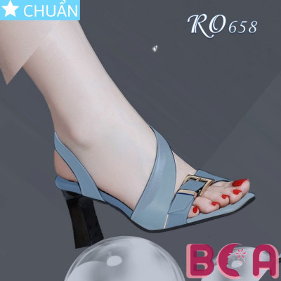 Sandal nữ hở mũi 7 phân RO658 ROSATA tại BCASHOP quai sau phối thun êm ái, thiết kế độc đáo và sang trọng, thời trang