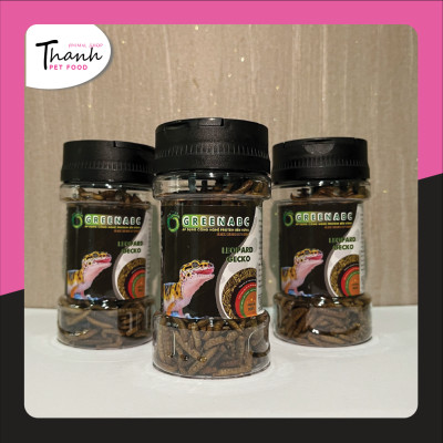 Thức ăn bò sát Thằn Lằn Da Báo nhãn GREENABC – Độ đạm 44.9% giúp tăng trưởng nhanh, lên màu đẹp, tiêu hóa tốt – Hộp 10g