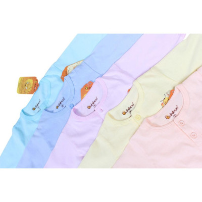 Sơ sinh - Áo sơ sinh màu tay dài cổ trụ BABIBOO - BB40