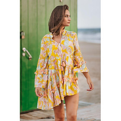 Đầm Boho Kết Cườm Cotton Isla Bonita