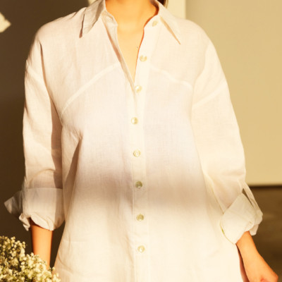 Áo Sơ Mi Oversized Linen Chiara TOP175 Thời trang thiết kế Hity