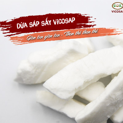 Dừa sáp sấy dẻo VICOSAP nguyên chất ít ngọt béo thơm đặc sản Trà Vinh