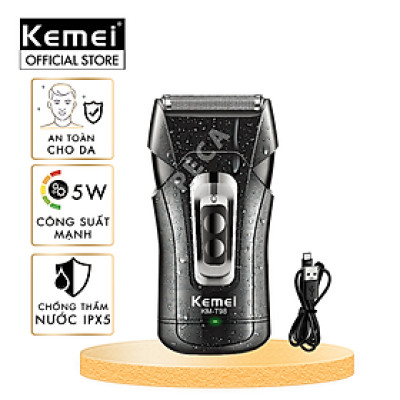 Máy cạo râu mini Kemei KM-T98 công suất mạnh mẽ 5W chống nước IPX5 - Hàng chính hãng