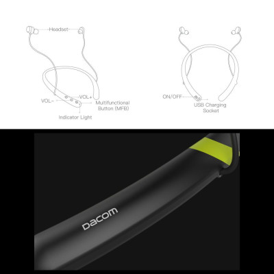 Tai nghe đeo cổ  chạy bộ DACOM L02 BT  không dây Âm thanh nổi chống nước 