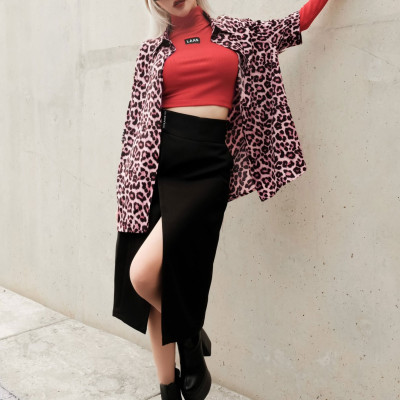 Chân váy vạt đắp bảng lưng