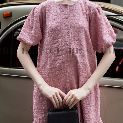 Đầm cotton hồng NGADO