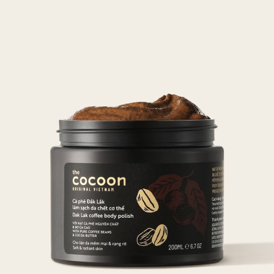 Cà phê Đắk lắk làm sạch da chết COCOON 200ml (Dak lak coffee body polish) Thuần Chay