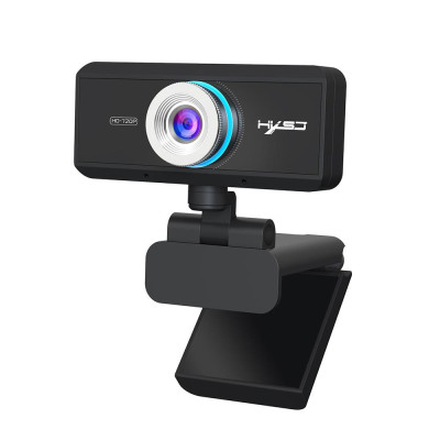 HXSJ S90 HD Webcam with Mic Manual Focus 720P Web Camera Video Call Camera with Privacy Cover for PC Laptop