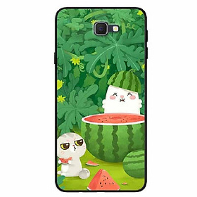 Ốp lưng dành cho Samsung J7 Prime mẫu Hai Chú Mèo Ăn Dưa