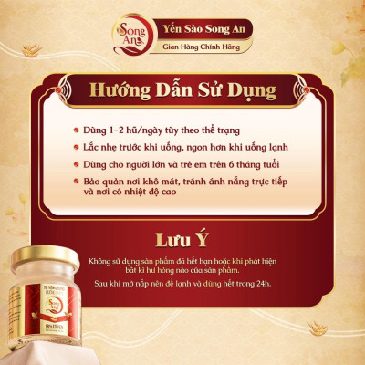 Yến chưng sẵn, Lốc 6 hũ tổ yến chưng đường phèn Song An Food hũ 70ml bổ sung dưỡng chất bồi bổ sức khỏe