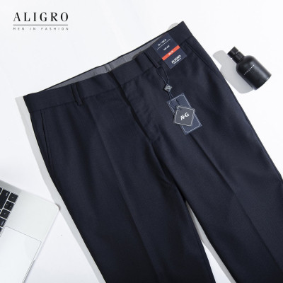 Quần âu nam ALIGRO màu đen, navy xương cá chuẩn form slimfit, tôn dáng, chất liệu cao cấp ALGO1033
