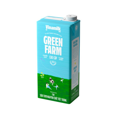 Thùng 12 Sữa tươi tiệt trùng Không đường Vinamilk Green Farm - hộp 1L