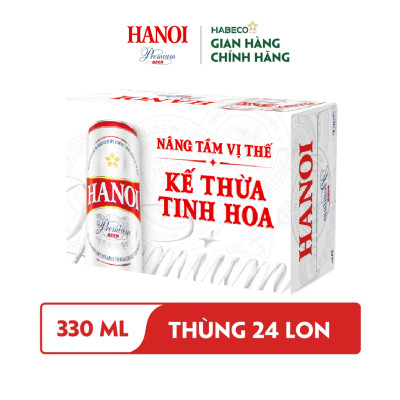 Combo 2 Thùng Bia Hanoi Premium - Thùng 24 lon 330ml