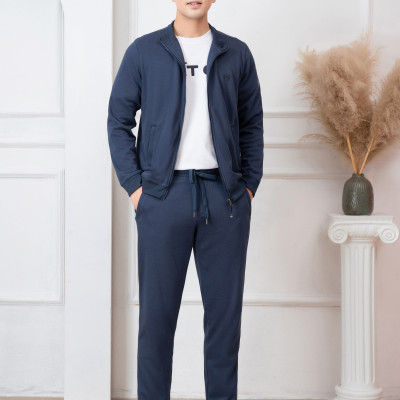 Bộ nỉ nam kéo khóa ALIGRO màu navy BN.19