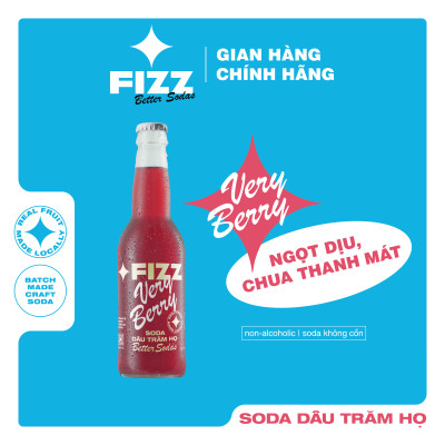 Fizz Soda Dâu Trăm Họ - Thùng 16 Chai 330ml