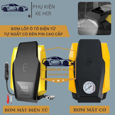 Bơm Lốp ô tô dự phòng Điện Tử Tự Ngắt Có Đèn Pin TANGDi cài đặt thông số tự động ( mã 1011) - Hàng Chính Hãng