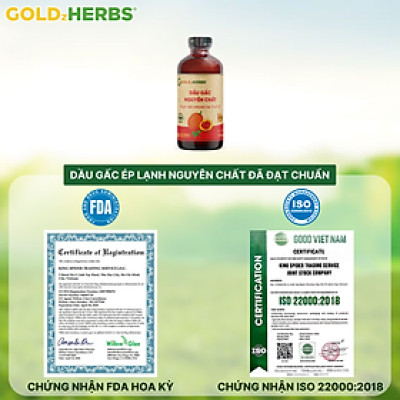 Dầu gấc ép lạnh nguyên chất GoldzHerbs – Chai 120ml/ 250ml