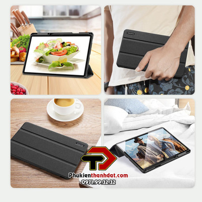 Bao da chống sốc cho SamSung Galaxy Tab S7+ Plus, Tab S7 FE có ngăn đựng bút - Hàng chính hãng