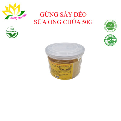 GỪNG SẤY DẺO SỮA ONG CHÚA HŨ 50G - HƯƠNG SEN VIỆT