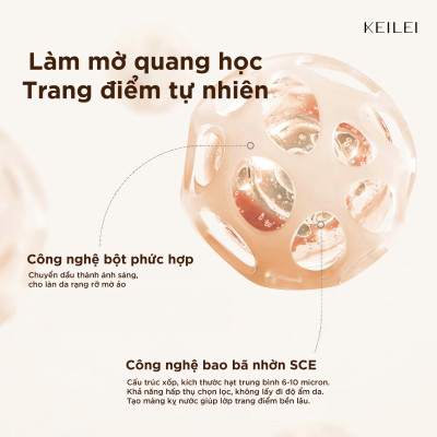 COMBO Phấn phủ kiềm dầu hoàn hảo KEILEI + Phấn nước đa năng 3 trong 1  KEILEI -  3 in 1 Radiance Cushion  KEILEI