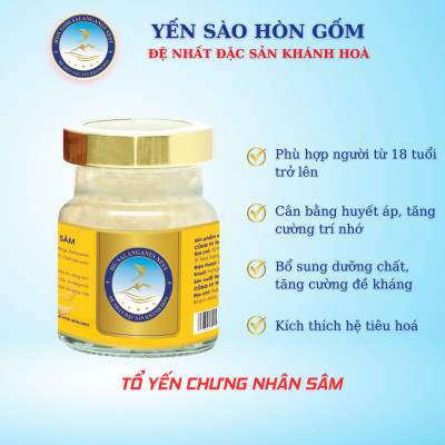 [Combo 12 Hũ] Tổ Yến Sào Chưng Nhân Sâm - Yến Sào Hòn Gốm Chính Hiệu Khánh Hoà - HGK NEST 