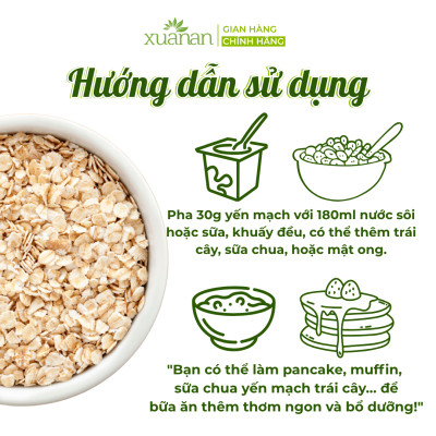 Yến Mạch Hữu Cơ Xuân An [ko đường] Túi 5Kg (Giảm 30%)