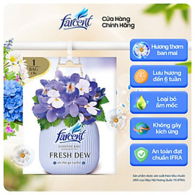 Túi thơm tủ quần áo khử mùi, chống ẩm mốc Farcent (Hương Ban Mai / Hoa Hồng / Hoa Oải Hương) 10g