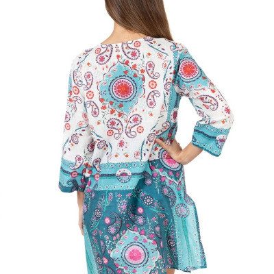 Đầm Xẻ Tà Kết Cườm Cotton Isla Bonita