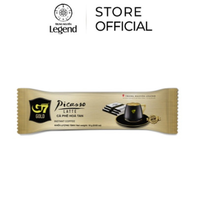 Cà Phê Hòa Tan G7 Trung Nguyên Gold Picasso Latte - Hộp 14 Gói - Cà Phê Sữa Hương Vanilla, Bùi béo, Ít đắng