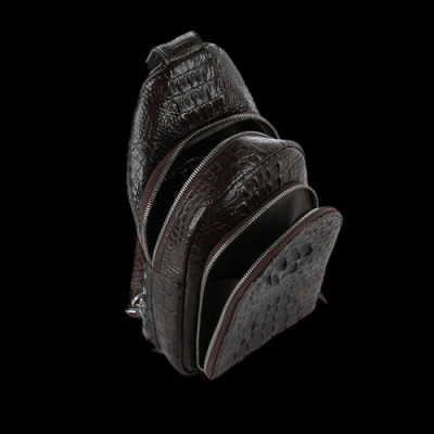 HT6285-86-87-88 - Túi đeo trước nam da cá sấu Huy Hoàng màu đen, nâu đất, vàng bò, nâu đỏ