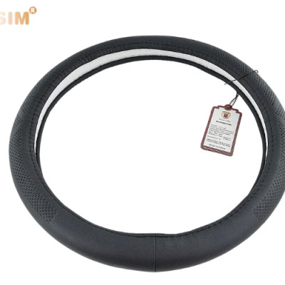 Bọc vô lăng cao cấp Macsim 8933 màu đen chất liệu da thật - Khâu tay 100% size M