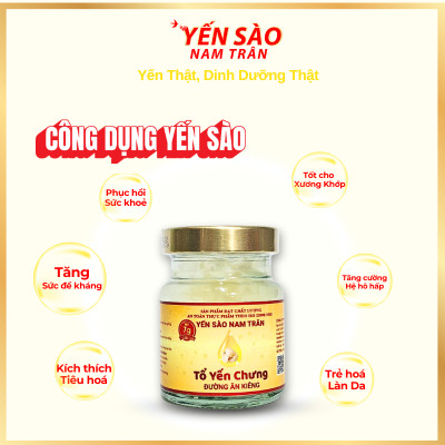 [Combo 2 Hộp ] Yến Chưng Đường Ăn Kiêng NAM TRÂN 7 gram Tổ Yến Tươi, cung cấp dinh dưỡng. Hộp ( 6 lọ x 70 ml )