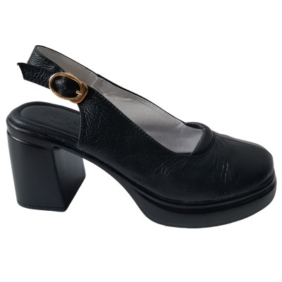 Giày Sandal Cao Gót Da Bò BIGGBEN Cao 8 Phân SDCG130