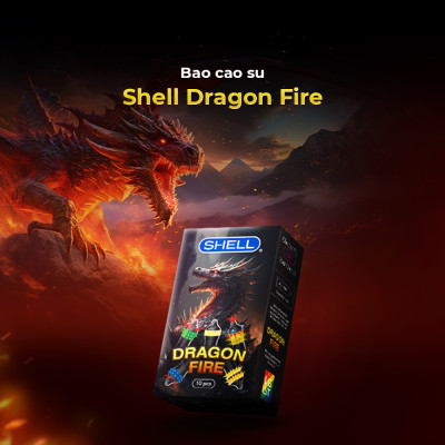 Bao cao su Shell Dragon Fire - Hộp 5 bao gai, bi nổi lớn + 5 bao Shell Performax (Hộp 10 cái) | SHELL CHÍNH HÃNG