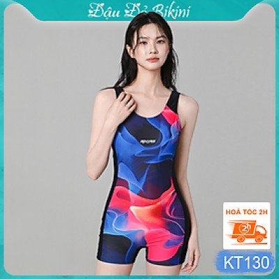 Đồ bơi áo tắm liền thân quần đùi nữ trẻ trung rực rỡ, mẫu sexy tôn dáng, che bụng hoàn hảo, có size lớn big size cho bạn nữ mập béo | KT130