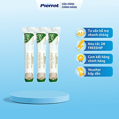 [ Mua 2 set tặng thêm 1 cây ] Set 3 Gói Bông Tẩy Trang Skinlovers 120+30 miếng ( 3x 150 miếng)