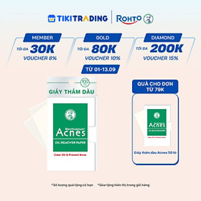 Giấy thấm dầu kiểm soát nhờn, ngừa mụn Acnes Oil Remover Paper 100 tờ