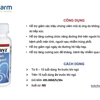 Thực phẩm hỗ trợ hô hấp Clearwayz - Tăng Đề Kháng - Sức Khoẻ Đường Hô Hấp: Hỗ trợ bệnh hen suyễn, Xoang, phổi, Ngáy ngủ, Sức khỏe mũi, Cải thiện đường thở